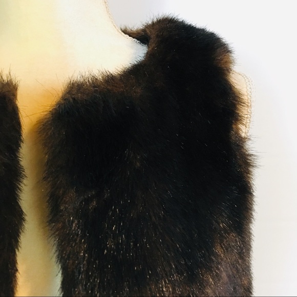 Worthington S Faux Fur Vest Open Front Evening - Picture 2 of 8